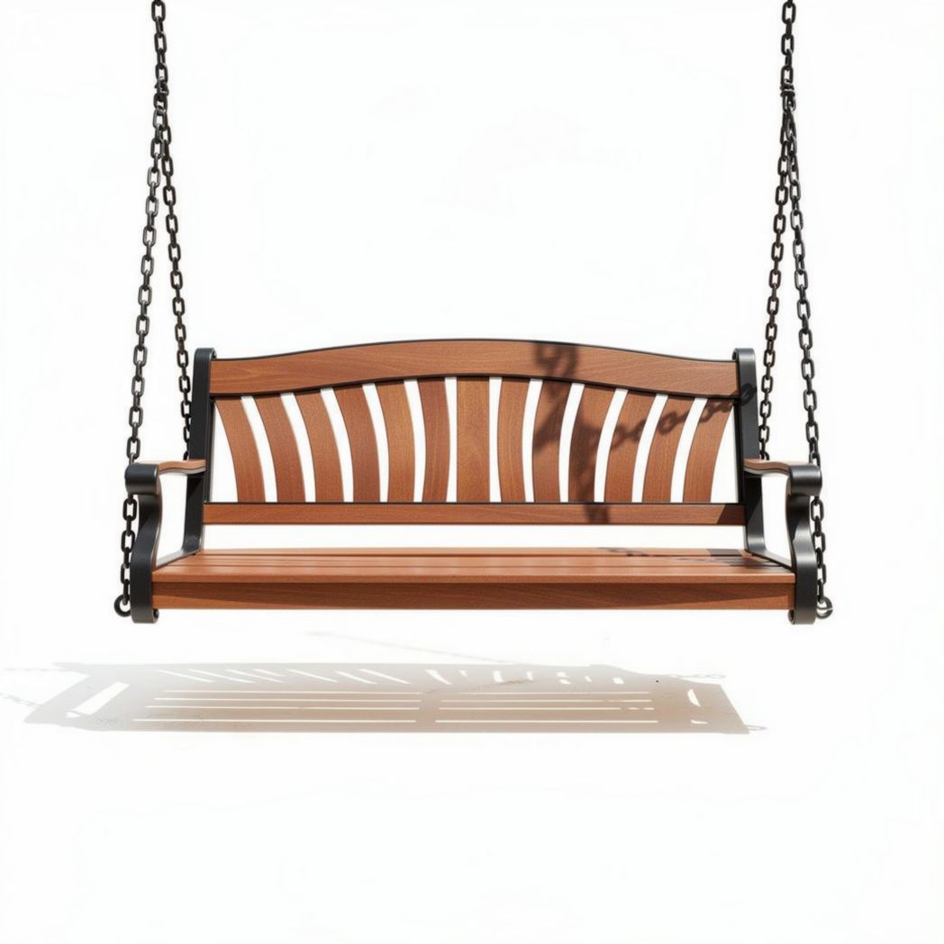 Banc en bois suspendu avec structure en métal dimensions 150 x 60 x 80cm