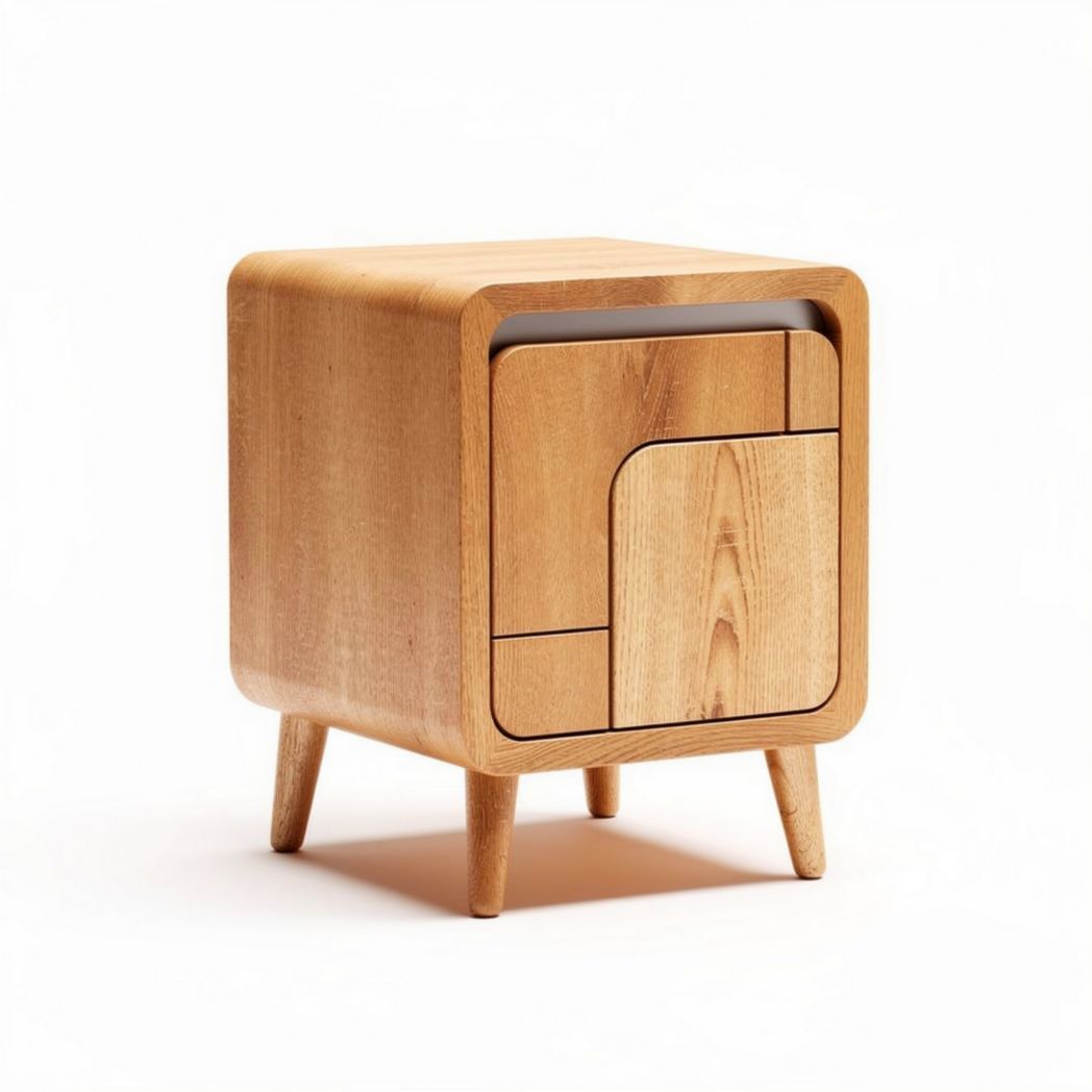 Table de nuit en bois clair avec tiroir dimensions 40 x 40 x 50cm