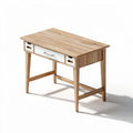 Bureau en bois naturel avec tiroir blanc dimensions 120 x 60 x 75 cm