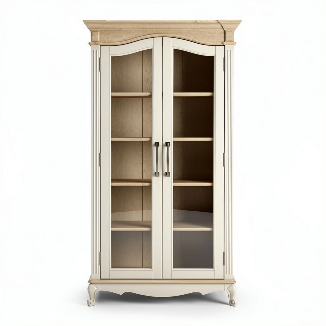 Vitrine en bois blanc avec portes en verre dimensions 80 x 40 x 180cm