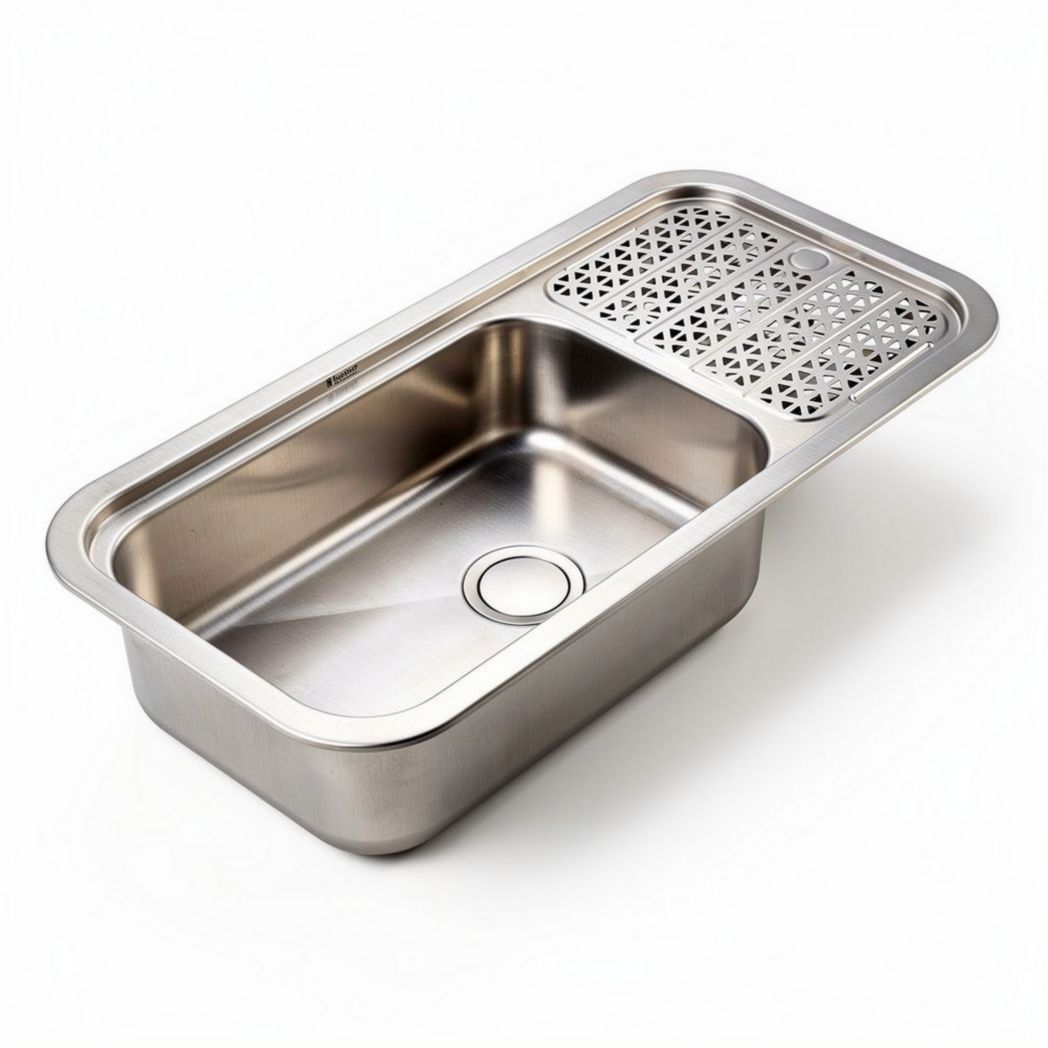 Évier en acier inoxydable 70 x 40 x 20 cm avec grille de drainage intégrée