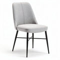 Chaise en tissu gris avec pieds en métal noir dimensions 45 x 45 x 90cm